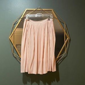 Pink Pleated Skirt Knee-Length - Small